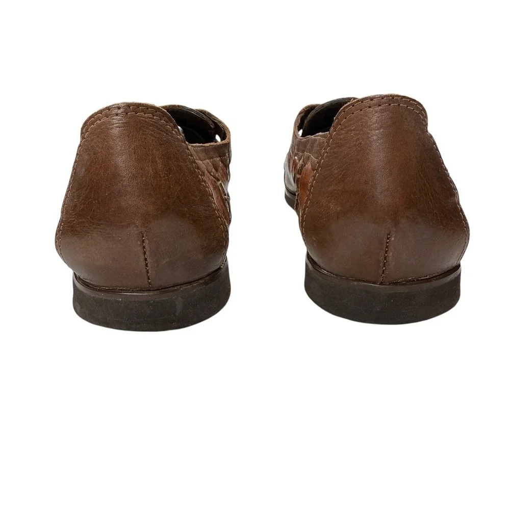 Men's Stacy Adams Outdoors‎ Woven Leather Fisherman Sandals Brown Buckle Shoe 11